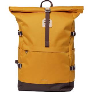 Sandqvist Icon Rolltop Backpack L - Golden Yellow with Natural Leather - One Size