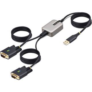 StarTech.com 2P6FFC-USB-SERIAL kabel kønsskifter USB-A 2 x DB-9 RS-232 Sort, Grå