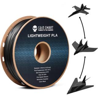 Sainsmart Letv?gt Filament 1,75 mm LW-PLA Lav densitet Aktiv skummende 3D-printerfilament til RC-fly Drone Parts og Cosplay Black Pla Filament 1