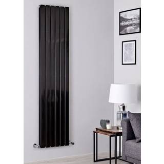 Flat Vertikal Dobbelt Radiator Sort