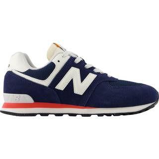 New Balance Børn 574 LACE i Blå/Rød læder, Størrelse 38.5
