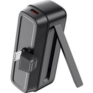XO Mini Powerbank 20W 5000 mAh med USB-C-stik - Svart