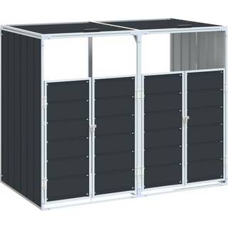 Skraldespandsskjuler 72X81X115 Cm 1 Rum Stål - 2 / Antracitgrå