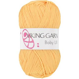 Viking Baby Ull 343 Gul Indhold: 100% Merino Superwash uld Vægt/længde: 50 g = ca. 175 meter Anbefalede pinde: 3 mm Strikkefasthed: 10 cm = 28 m Finvask, max 40°C / Brug aldrig skyllemiddel / Tørres fladt.