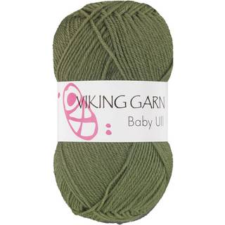 Viking Baby Ull 334 Grøn Indhold: 100% Merino Superwash uld Vægt/længde: 50 g = ca. 175 meter Anbefalede pinde: 3 mm Strikkefasthed: 10 cm = 28 m Finvask, max 40°C / Brug aldrig skyllemiddel / Tørres fladt.