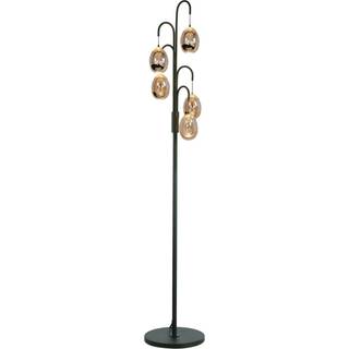 Gulvlampe Golden Egg sort/amber 165 cm 5 lyskilder metal/glas