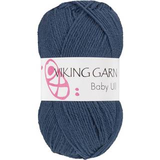 Viking Baby Ull 325 Jeansblå Indhold: 100% Merino Superwash uld Vægt/længde: 50 g = ca. 175 meter Anbefalede pinde: 3 mm Strikkefasthed: 10 cm = 28 m Finvask, max 40°C / Brug aldrig skyllemiddel / Tørres fladt.