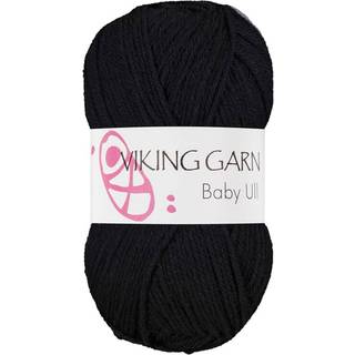 Viking Baby Ull 303 Sort Indhold: 100% Merino Superwash uld Vægt/længde: 50 g = ca. 175 meter Anbefalede pinde: 3 mm Strikkefasthed: 10 cm = 28 m Finvask, max 40°C / Brug aldrig skyllemiddel / Tørres fladt.