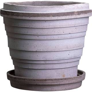 Bergs Potter Planet Krukke Med Underkop Ø25 Cm - Havekrukker & Plantekasser Terrakotta Grå - PLAG25S