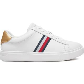 Leather Signature Tape Court Trainers