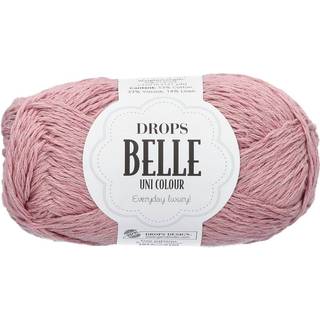 DROPS Belle 16 Malva Indhold: 53% Bomuld, 33% Viskose, 14% Hør Garngruppe: B (20 - 22 masker) / 8 ply / DK / worsted Vægt/længde: 50 g = ca. 120 meter Anbefalede pinde: 4.00 mm Strikkefasthed: 10 x 10 cm = 21 m x 28 p Finvask 30ºC / Tørres fladt.