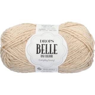 DROPS Belle 03 Lys beige Indhold: 53% Bomuld, 33% Viskose, 14% Hør Garngruppe: B (20 - 22 masker) / 8 ply / DK / worsted Vægt/længde: 50 g = ca. 120 meter Anbefalede pinde: 4.00 mm Strikkefasthed: 10 x 10 cm = 21 m x 28 p Finvask 30ºC / Tørres fladt.