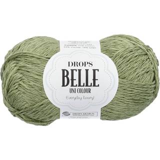 DROPS Belle 10 Mosgrøn Indhold: 53% Bomuld, 33% Viskose, 14% Hør Garngruppe: B (20 - 22 masker) / 8 ply / DK / worsted Vægt/længde: 50 g = ca. 120 meter Anbefalede pinde: 4.00 mm Strikkefasthed: 10 x 10 cm = 21 m x 28 p Finvask 30ºC / Tørres fladt.