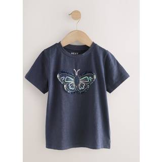 Next Blue Sequin Butterfly Print T-Shirt (3-16yrs)