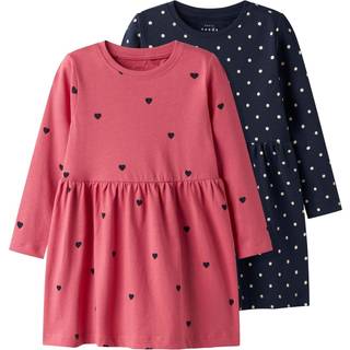 Name It Name It Printed Two Pack Langærmet Kjole i Bomuld - 86-92cm (1.5-2 År)