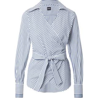 BOSS BOSS Blue Bekania Stripe Belted Shirt - 44