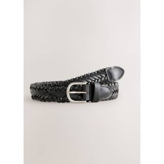 Next Black Hand Plaited Leather Belt