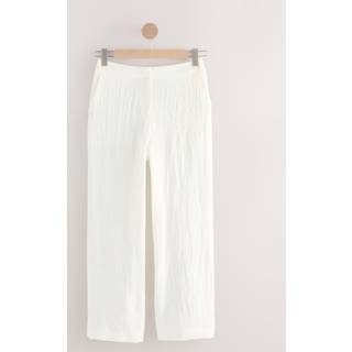 Next White Wide Leg Embossed Trousers