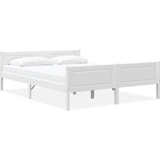 Sengeramme Uden Madras Massivt Fyrretræ - Hvid / 140 x 200 cm