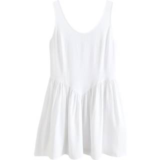 Next White Sleeveless Scoop Neck Waisted Mini Dress - 18