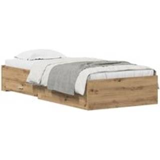 Sengestel Med Skuffer Artisan Eg 100 X 200 Cm Konstrueret Træ