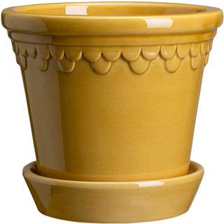 Bergs Potter Copenhagen Krukke Med Underkop Ø18 Cm - Krukker Keramik Gul - KCY18S