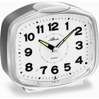 Atlanta 2155/19 Wecker Quarz mit Glockensignal Grau/Silberfarben