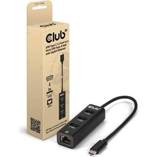 CLUB 3D USB-Hub USB Typ-C 3.2 > 3x USB