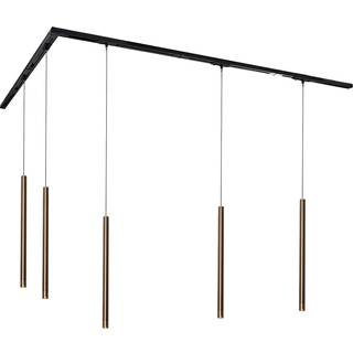 Moderne skinnesystem med 5 pendellamper mørk bronze 1-faset - Iconic Frini