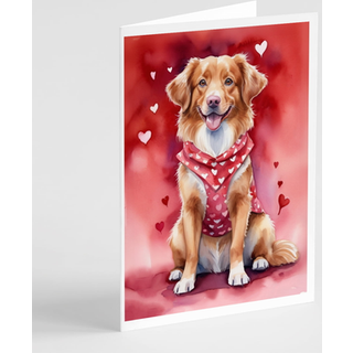 Caroline's Treasures DAC5400GCA7P Nova Scotia Duck Tolling Retriever My Valentine lykønskningskort Pakke med 8 blanke kort med konvolutter, lunef