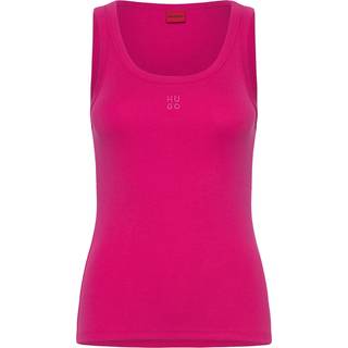 Tanktop i bomuldsblanding med ribstruktur og logo