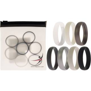 Silikone bryllup 6mm glat solid ring sat af ROQ for m?nd - 7 x 16 mm ring