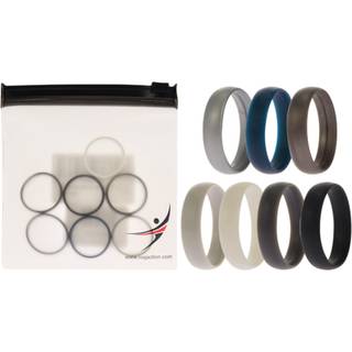 Silikone bryllup 6mm glat solid ring sat af ROQ for m?nd - 7 x 12 mm ring