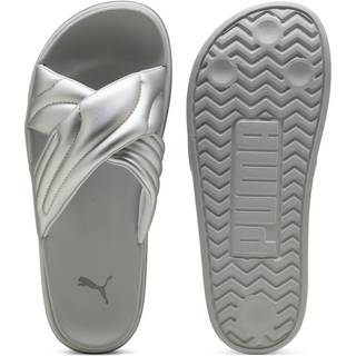 Women&#39;s Puma Leadcat Platform Metallic Sandals, Gray, Size 38, Shoes - Gray Echo - 38