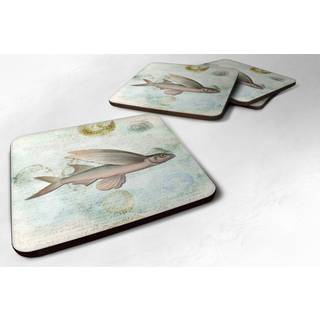 """" Caroline's Treasures SB3042FC Fish Foam Coasters (S?t p? 4) 3,5 """" ""H X 3,5"" """" W Multicolor """"