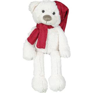 Enesco kalidou ferie bamse med r?d hat og t?rkl?de plys udstoppet dyr 17 tommer hvidt