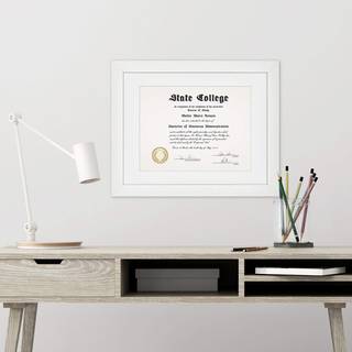 MCS Studio Gallery 11x14 Mattede til at passe 8,5x11 Picture Frame White Woodgrain Rectangle Photo Frame til fotosplakater og kunsttryk (1-pack)