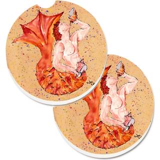"""" Caroline's Treasures Merman -sæt med 2 Cup Holder Car Coasters 8346Carc 2.56 Multicolor """"