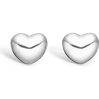 Blossom sølv ørestikker blank hjerte rhod.