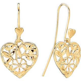 Lund Copenhagen marguerit øreringe i forgyldt med hjerter