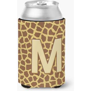 Bogstav M Indledende Monogram - Giraffe d?se eller flaske drikkevare isolator Hugger