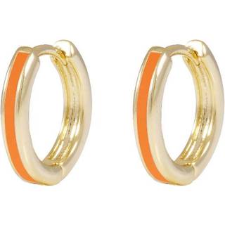 Snö Of Sweden Domino Thin Hoop Earring Gold/Orange