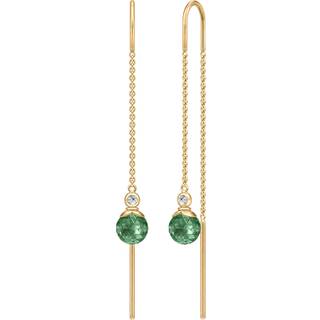 Julie Sandlau Berry Chain ørehængere i forgyldt med turmalin krystal og cubic zirkonia