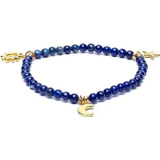Armbånd af Lapiz Lazuli m. 3 vedhæng
