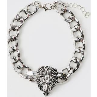 Mens Lion Hardware Silver Bracelet