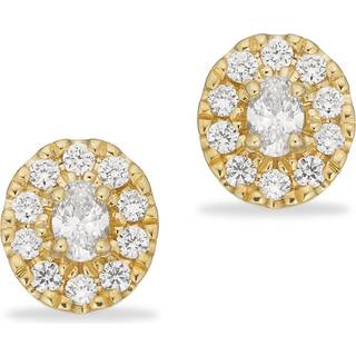 Scrouples Øreringe roset 0,16+0,10 (oval) H-W/SI 14 kt.