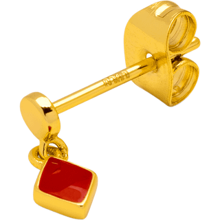 Ørering - Guld - Confetti Dangling Red