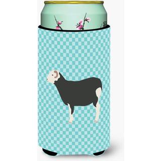 """"Caroline's Treasures Herwick Sheep Blue Check Dekorative Can Hugger Tall Boy Multicolor""""