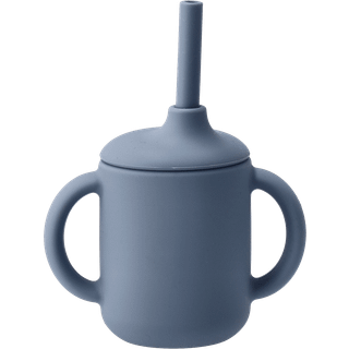 Scandi Living Idun krus med sugerør silikone 120 ml Blue