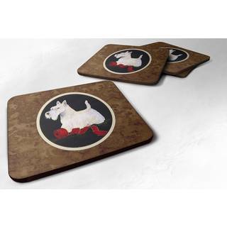 """" Caroline's Treasures SS8553FC Scottish Terrier Foam Coasters (S?t p? 4) 3,5 """" ""H X 3,5"" """" W Multicolor """"